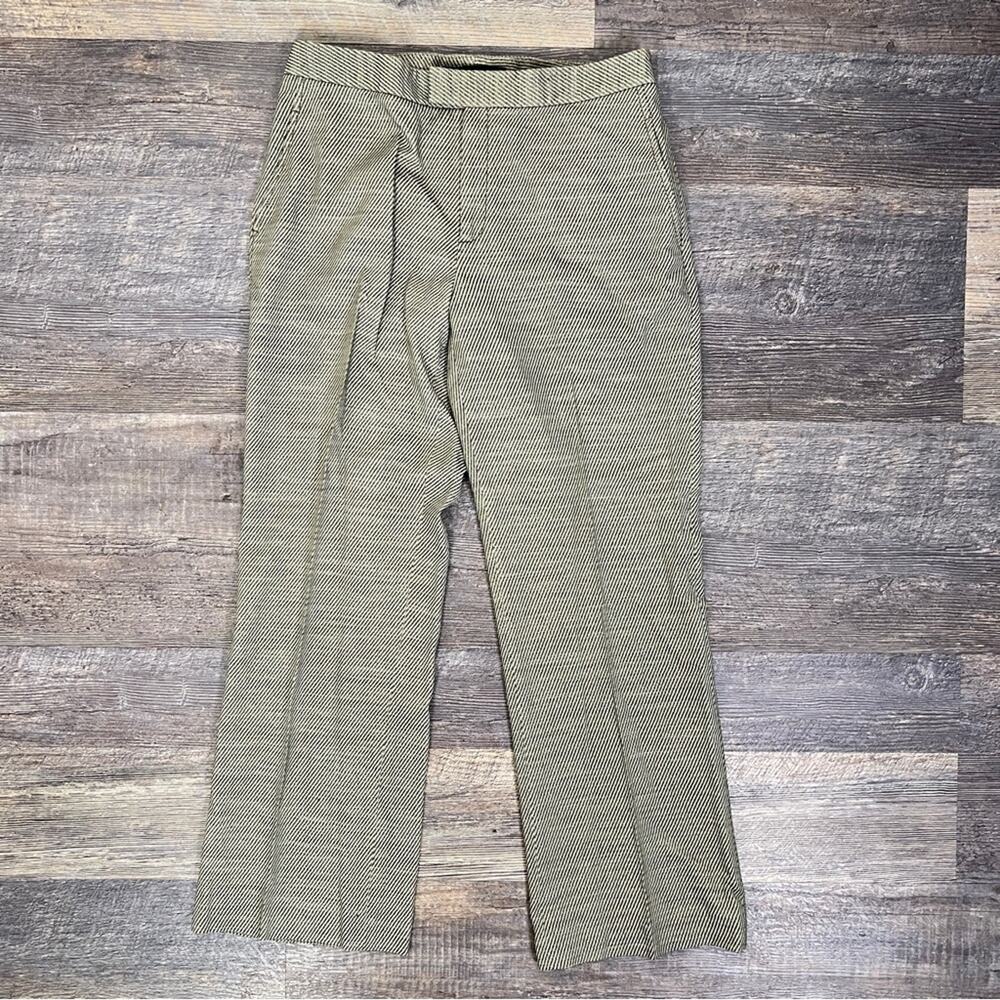 Ellen Tracy Olive green tan straight leg wool blend dress pants size 8 B49